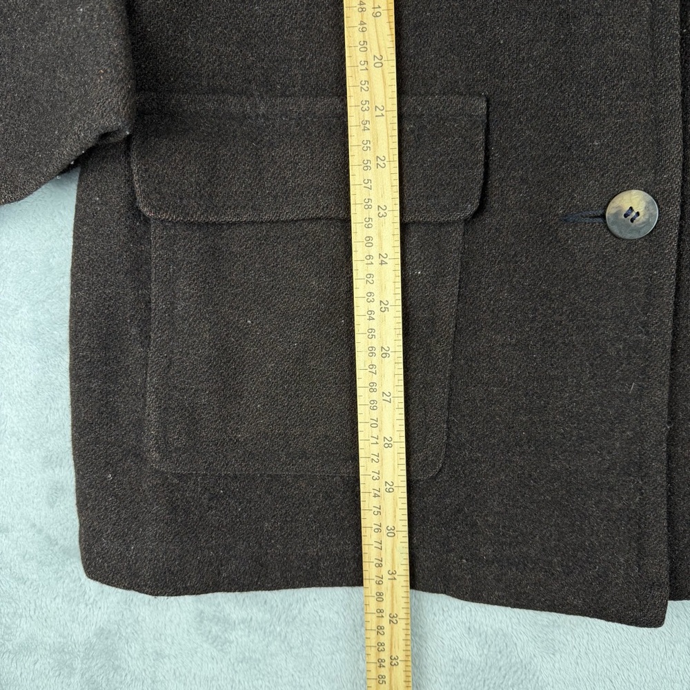 VTG 90s Woolrich Brown Wool Chore Coat Hunting Field Jacket Women's L Large USA - Picture 4 of 11